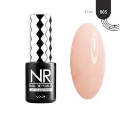 NR-005 Skin гель-лак камуфлирующий, Бежево-розовый полупрозрачный (10 мл)