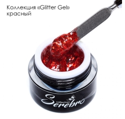 SEREBRO Гель лак Glitter gel красный, 5 мл (баночка)