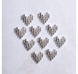 BLESK Урашения для ногтей Сердечки, №03 (металл) 8*8мм (10шт)