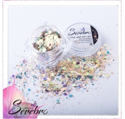 SEREBRO Дизайн Соты Диско 03, белое золото