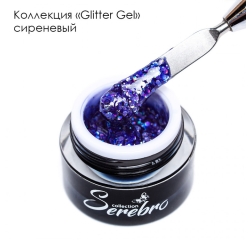 SEREBRO Гель лак Glitter gel сиреневый, 5 мл (баночка)