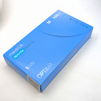 Перчатки Mediok M, нитриловые, голубые (100 шт)
