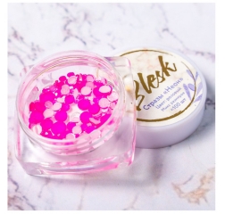 BLESK Стразы неоновые, разноразмерные, цвет розовый, ~100шт
